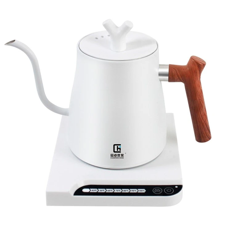 Gooseneck Spout Electric Kettle With Wooden Handle